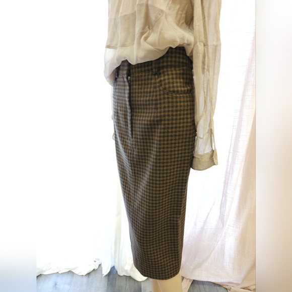 2016 ISA ARFEN 100%Virgin Wool Plaid Elegant Pencil Skirt - Picture 4 of 16